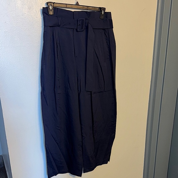Ted Baker Pants - Ted Baker Blue Midi Pencil Trousers Pleated Workwear
